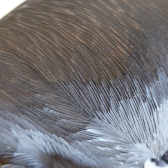 VINTAGE LARGE HOKKAIDO JAPAN JAPANESE AINU HAND CARVED WOOD BEAR WITH SALMON - Picture 12 of 14